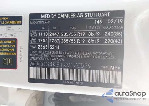2019 Mercedes-Benz Glc 300 4Matic from USA, damaged, VIN WDC0G4KB1KV170529